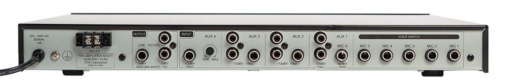 TOA Electronics (Thailand) Co., Ltd. - MX-113 Pre-Amplifier Mixer