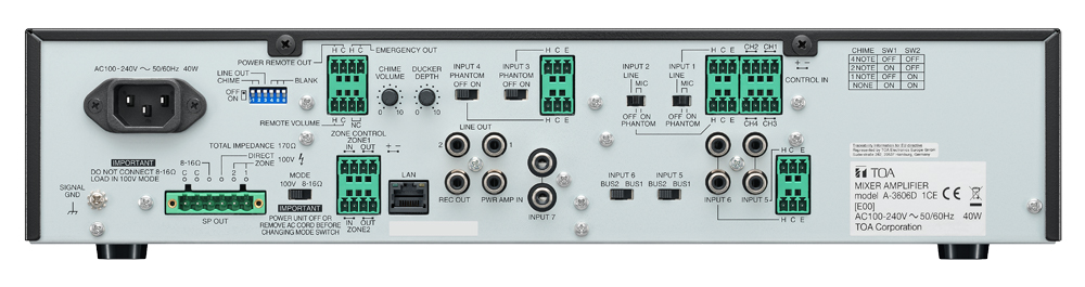 TOA Electronics (Thailand) Co., Ltd. - A-3624D Digital Mixer Amplifier